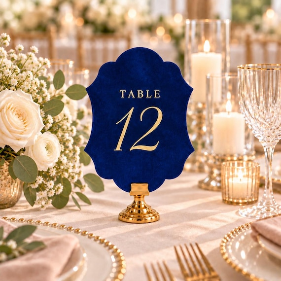 Custom Velvet Table Numbers | Antique Die Cut Print | Vintage Table Numbers for Events, Wedding