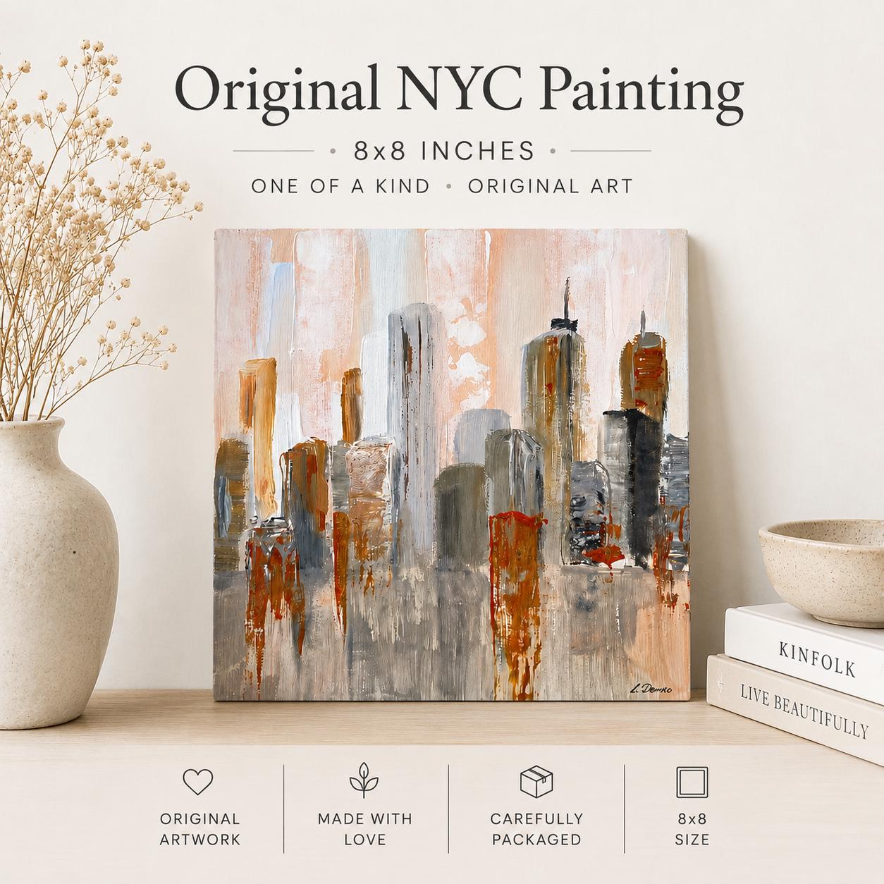 New York Skyline Acrylic Painting - Etsy