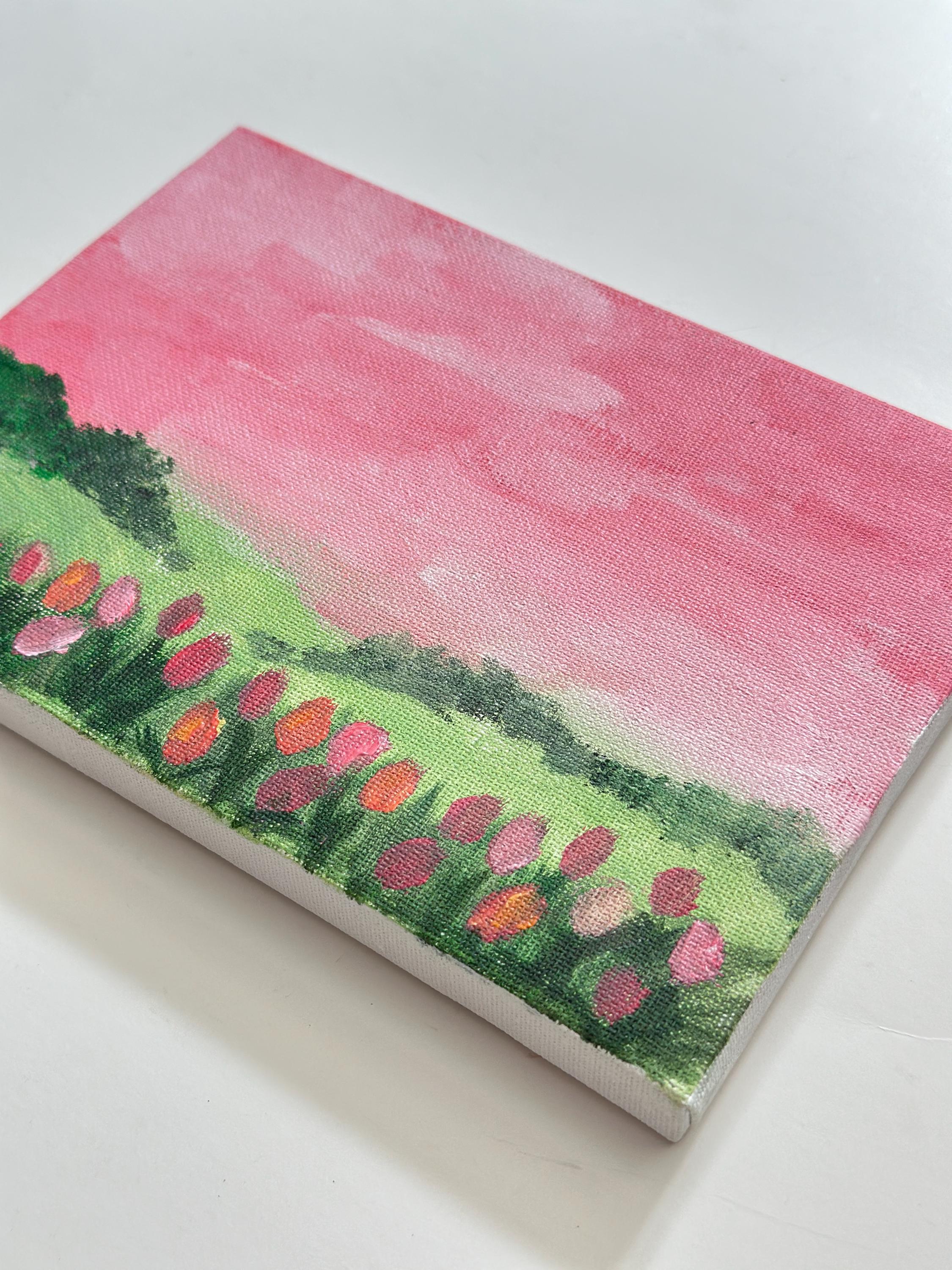 Acrylic Tulip Field Painting | Wall Art | Original Hand-painted Artwork ...