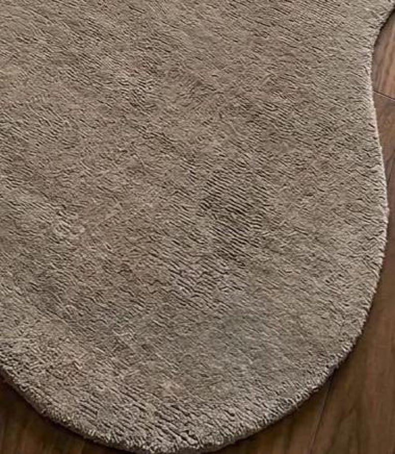 Mid Century Modern Atomic Age Rug, Retro Yellow & Grey Circle Pattern ...