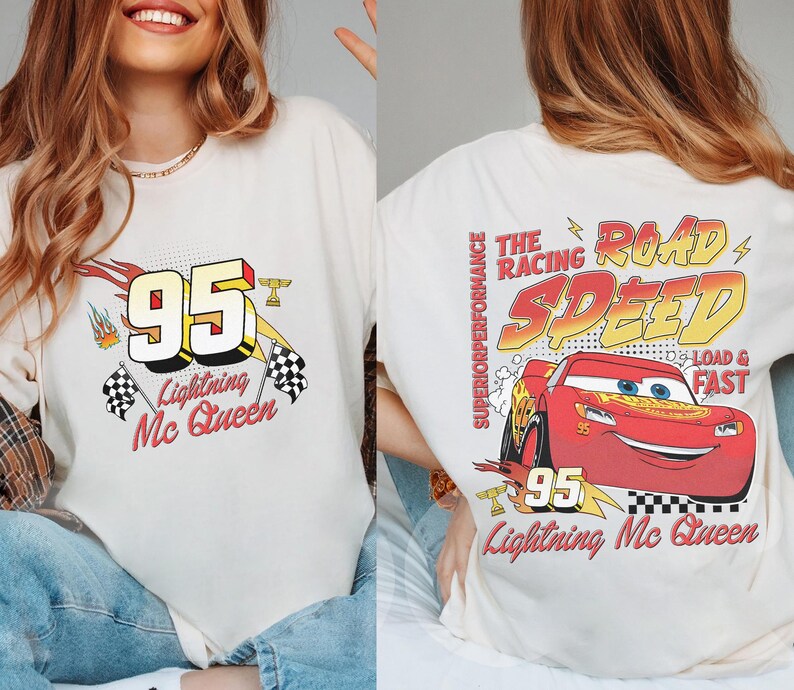 Vintage Lightning McQueen Comfort Colors Shirt, Disney Pixar Cars Shirt, Retro McQueen Graphic Tee, Disney Family Vacation Trip Shirt 2026 bild 4