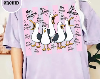 Comfort Colors® Custom Seagulls Teacher Shirt, Funny Teacher Tee, Teacher Appreciation Gift, Funny Personalized Teacher Nemo T-shirt