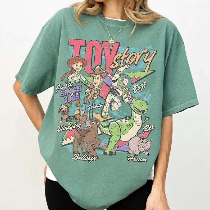 Disney Toy Story 1995 Retro Comfort Colors Shirt, Woody Buzz Lightyear Rex Tee, WDW Disneyland Family Vacation 2026 Shirt, Pixar Fest Trip T image 9