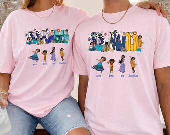 Custom Mom and Dad Shirt. Encanto Movie Comfort Colors Shirt, Mirabel Isabela Luisa, Father's Day Gift, Madrigal Family Matching Tee, Mother