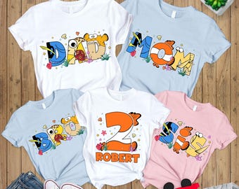 Personalized Finding Nemo Birthday Shirt, Nemo Family Birthday Shirt, Finding Nemo Birthday Boy Shirt, Disney Custom Nemo Family Party Tee