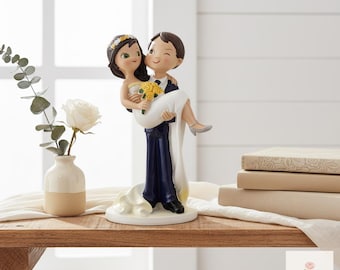 Resin Wedding Couple Statue Figurine - Unique Home Office Decor, Perfect Wedding Anniversary Gift