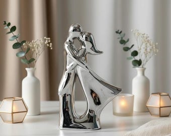 Couple Sculpture for Wedding Decor - Modern Romantic Gift for Newlyweds
