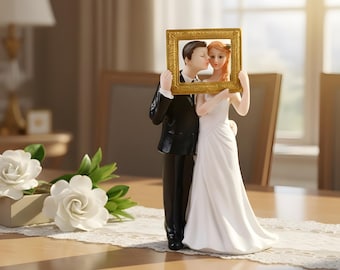 Creative Bride and Groom Figurine - Unique Wedding Cake Topper Decor