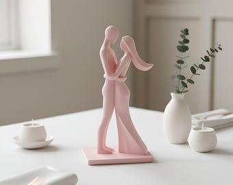 Couple Hugging Figurine - Modern Abstract Romantic Statue Home Decor Gift for Her