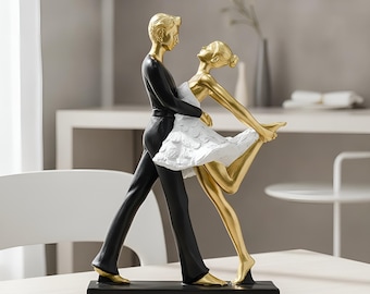 Romantic Dancing Couple Statue for Home Decor - Elegant Wedding Gift for Couples