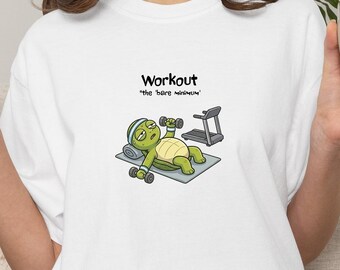 Turtle Gym T-Shirt, Workout Bare Minimum Tee, Comfort Colors Unisex Shirt, Funny Fitness Gift, Sarcastic Gym Lover Graphic Tee