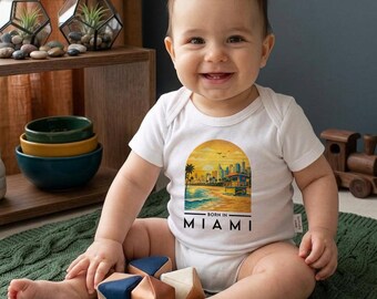Miami Baby Bodysuit, Born in Miami Onesie, Florida Baby Outfit, Newborn Gift Miami, Cute Baby Clothes, Future Miami Baby