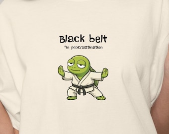 Black Belt Procrastinator Shirt, Funny Karate Turtle Comfort Colors Tee, Dark Humor Gift, Sarcastic Introvert Shirt, Lazy Day Funny Tee