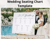 Editable Wedding Seating Chart Template | Sage Green Floral Seating Plan | Printable Elegant Wedding Sign | Instant Download, Template Canva