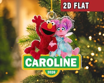 Street Cartoon Christmas Ornament, Personalized Elmo Ornament, 2026 Christmas Ornament, Elmo Sesame Ornament, Kids Sesame Street Ornament