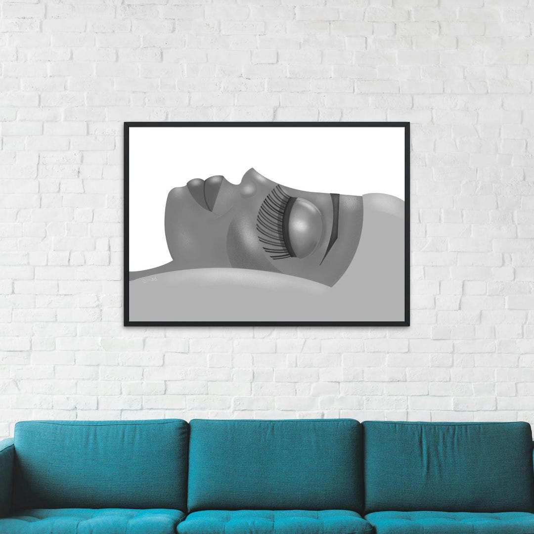 Abstract Woman Face Art Print, Black and White Minimalist Wall Art ...