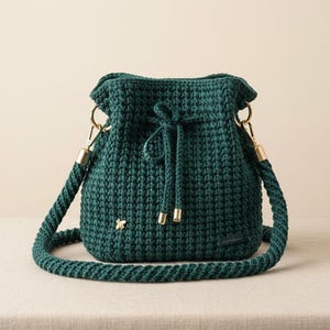 Bag Pouch with Cord || Crochet  Bag Pattern: Handbag Purse Tutorial (PDF)