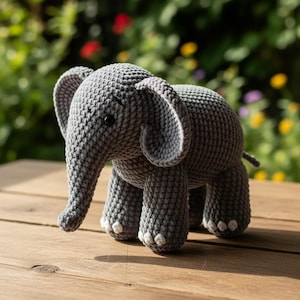 Ellie the Crochet Elephant Amigurumi Pattern | Realistic Stuffed Animal PDF | Instant Digital Download