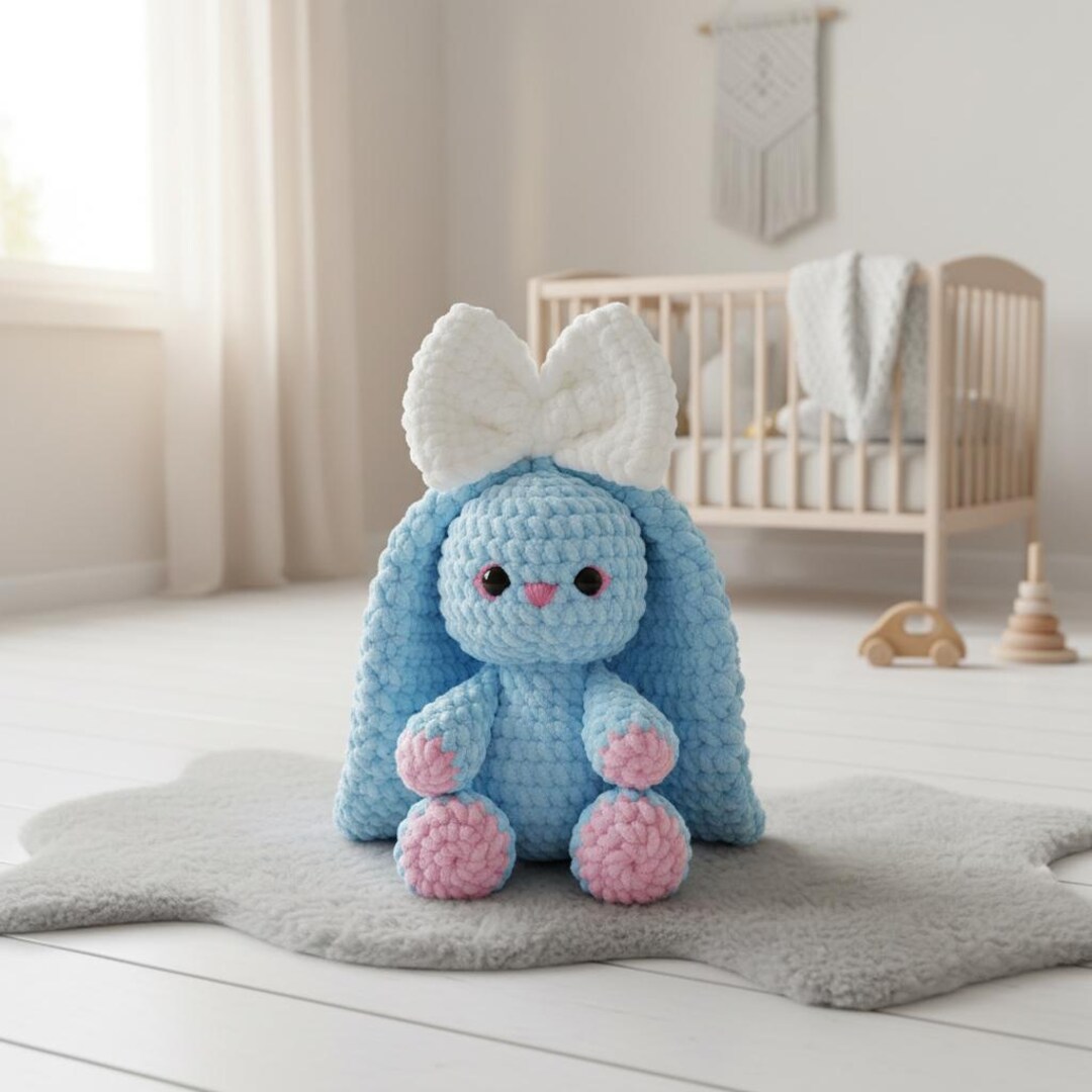 Crochet Bunny Plush Pattern PDF | Long Ear Rabbit Amigurumi Tutorial ...