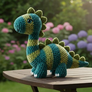 Brachiosaurus Amigurumi Virkmönster PDF | Dewdrop Dinosaurie | Sammet Chenille | Uppstoppad Dinosaurie | Direktnedladdning