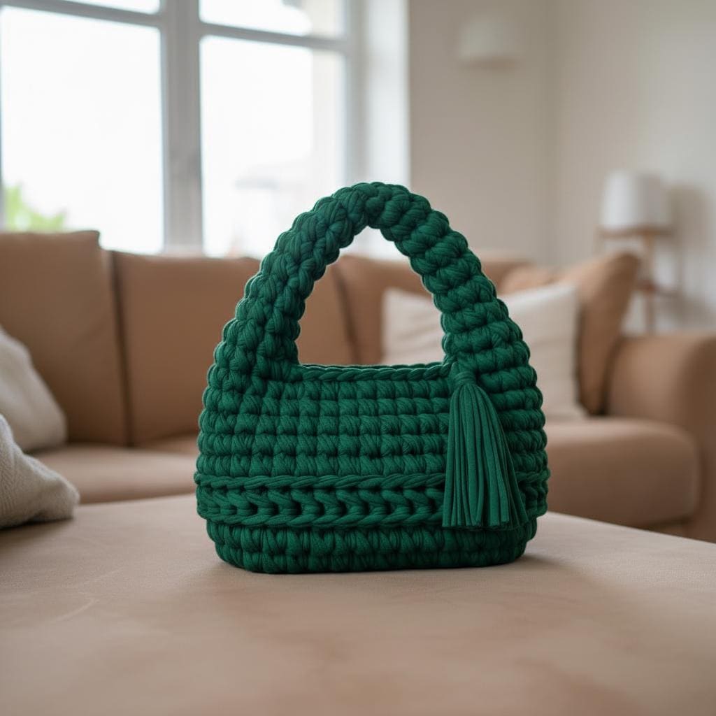 39 Crochet Green Patterns: Frogs, Avocados, Doilies, and Keychains 27 Chunky Crochet Tote Bag Pattern Emerald Chevron Handbag