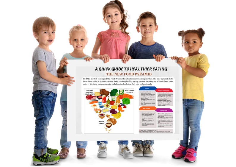 New Food Pyramid 2026, Healthy Eating Guide, Food Categories Breakdown ...