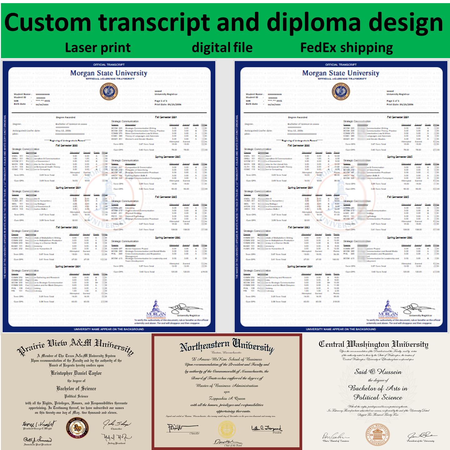 Custom University Transcript Design, College Transcript Design and ...