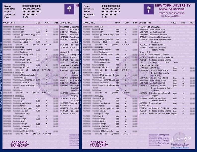 Custom University Transcript Design, College Transcript Design and ...