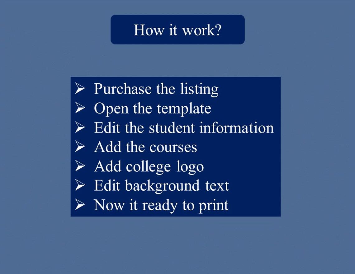 Editable University Transcript, College Transcript Template, Official ...