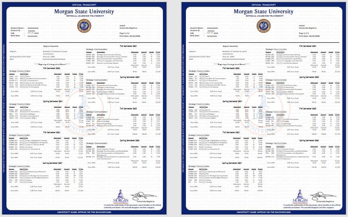 Custom University Transcript Design, College Transcript Design and ...