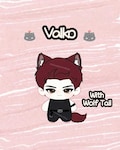 Valko Inspired Love and Deepspace 10cm Embroidered face Plush Doll With Wolf Tail , Badge and Keychain, Cotton Collectible Present product logo
