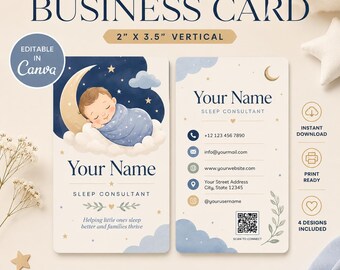 Sleep Consultant Business Card Template for Baby Sleep Coaches