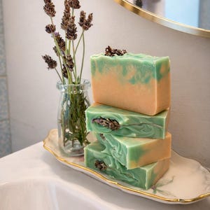 Sapone al latte di capra e lavanda – Sego e olio di cocco – Sapone cremoso, idratante e fatto a mano