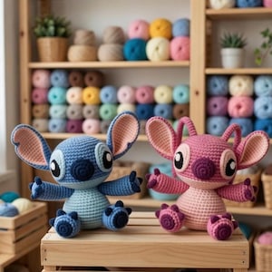 Stitch Angel Amigurumi Crochet Pattern PDF | Blue Alien Couple Plushie (Digital Download) image 3