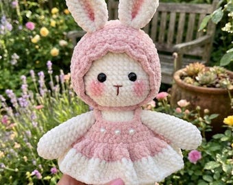 Chrochet bunny amigurumi pdf pattern rabbit bunny Easter beginner friendly