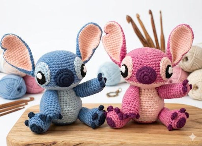 Stitch Angel Amigurumi Crochet Pattern PDF | Blue Alien Couple Plushie (Digital Download) image 5