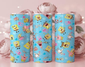 Envoltura para vaso de dibujos animados de amigos submarinos PNG / 20 oz recto + cónico / Descarga digital por sublimación