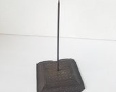 Receipt Pick Metal Washi Holder Receipt Spike Cast Iron Rustic Office Decor Vintage