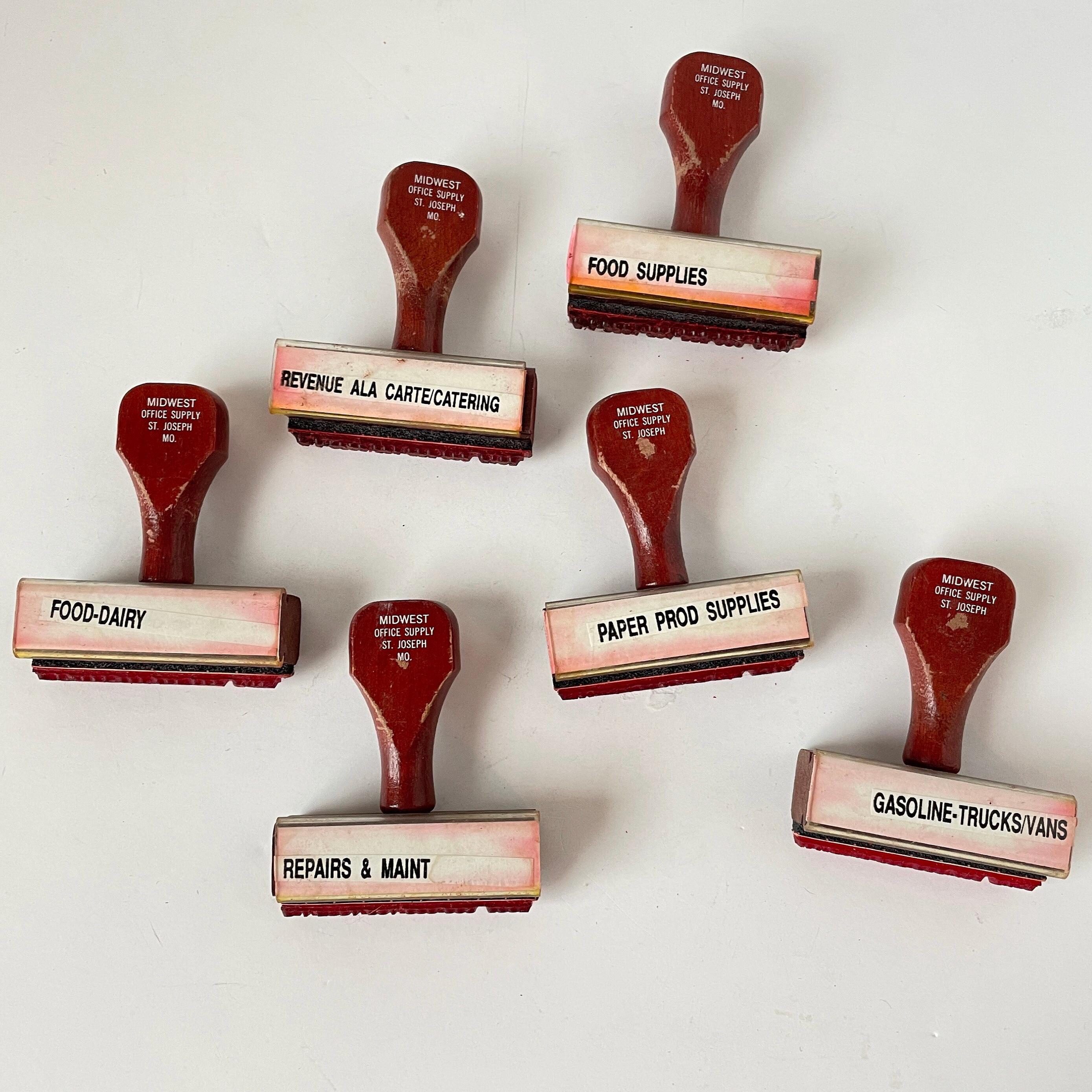 Set of 6 Vintage Wooden Rubber Bottom Stamps - Etsy display picture 1