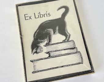 Vintage Cat Bookplates Antioch Made in USA Decorative Labels