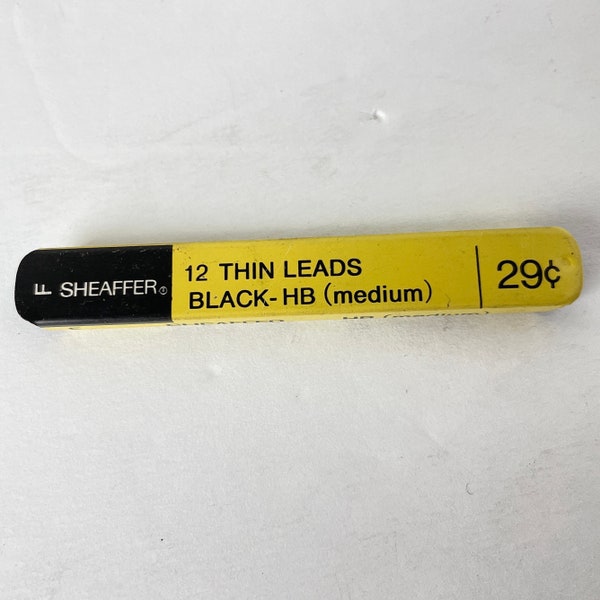 Vintage Sheaffer Thin Leads Tin Medium HB Black Office Decor Supplies Made in USA