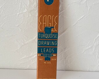 Eagle Turquoise Drawing Leads F No 2375 Vintage Drafting Office Supplies Retro