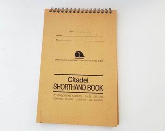 Citadel Shorthand Book Steno Notebook Spiral Notebook Greentint Notebook Ampad Notebook Secretarial Supplies 6x9