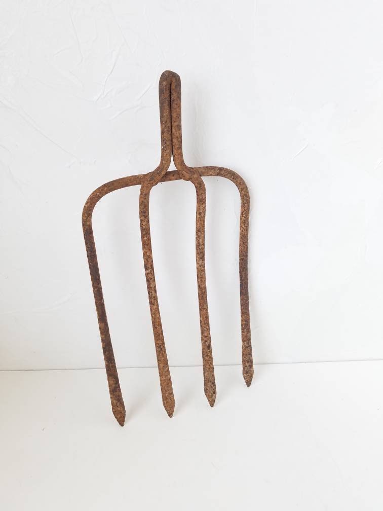 Rusty Metal Pitchfork Garden Tools Fall Decor Etsy