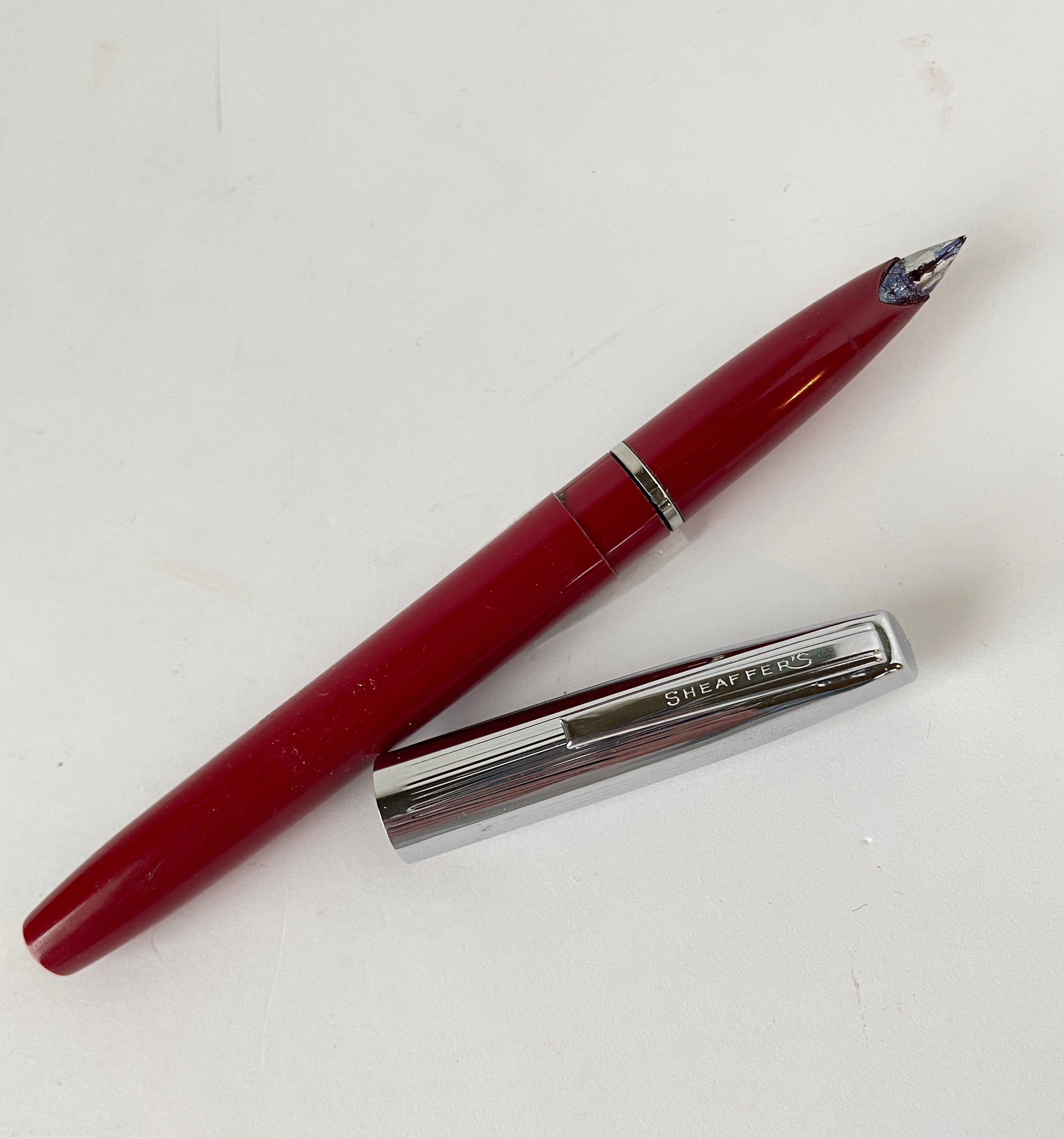 Sheaffer's Vintage Fountain Pen Red Silver Made in USA - Etsy