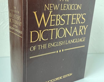 Vintage Dictionary Websters New Lexicon 1987 Moody Office Decor Dark Academia