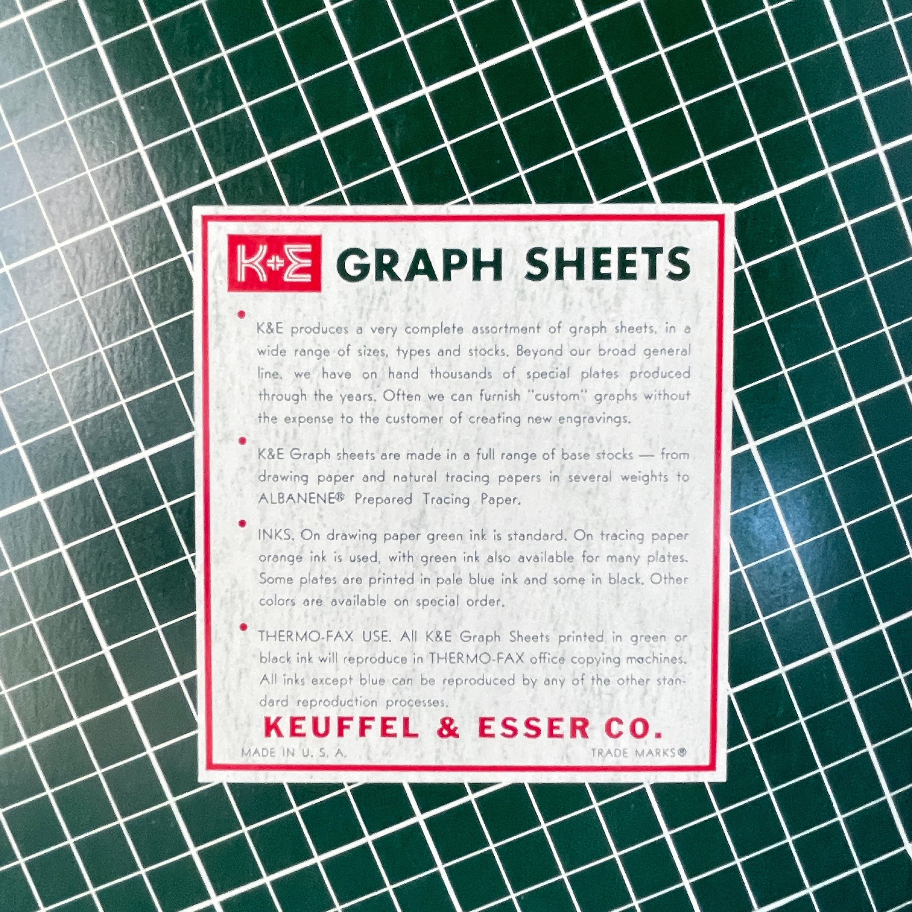 Keuffel & Esser 10x10 Half Inch Graph Paper for Science & Engineering