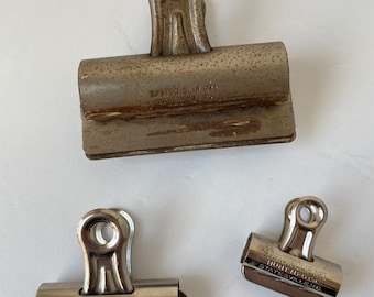 Vintage Bulldog Clips Boston Clip No 1 2 4 Set of 3