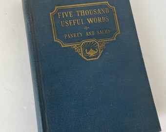 Five Thousand Useful Words Book Vintage Office Decor Dark Academia