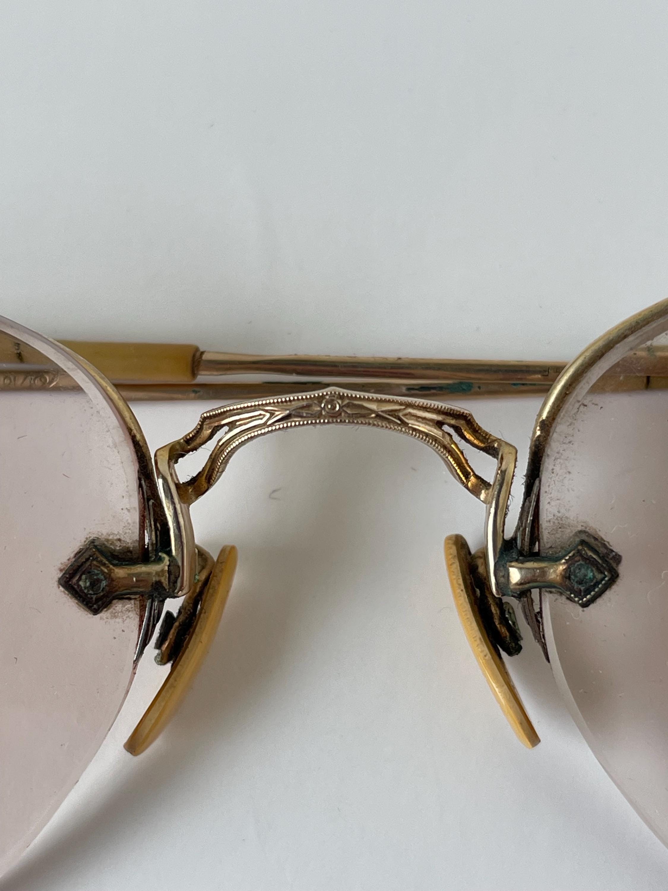 Antique Eyeglasses American Optical Numont Fulvue C42 12K GF Gold 